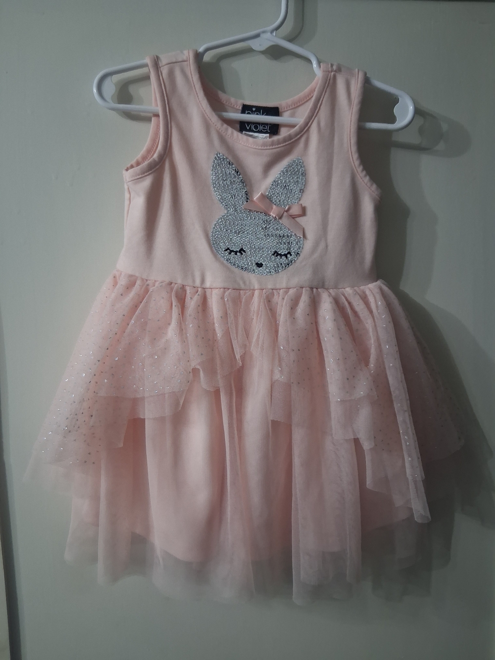 Violet Pink Bunny Tulle Party Dress for Girls